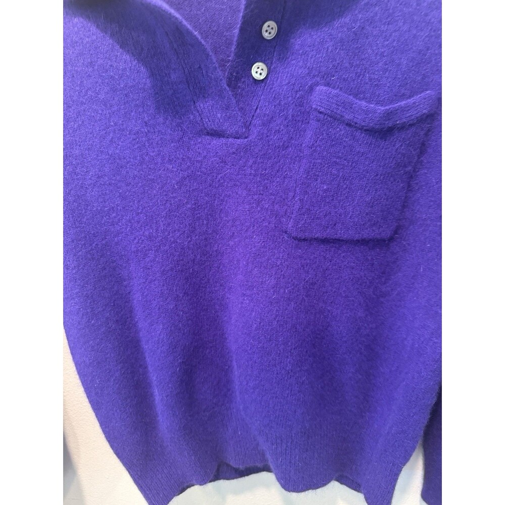 Valerie Stevens Women's‎ Purple Lambswool/Angora Blend Collared Sweater Size S - Picture 3 of 6